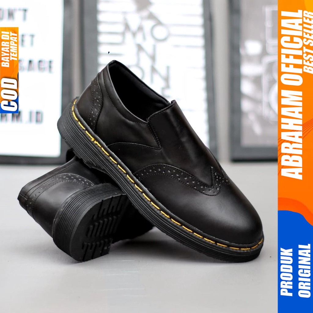 Sepatu Loafers Docmart Formal Pantofel Kerja Pria Abraham Aquila