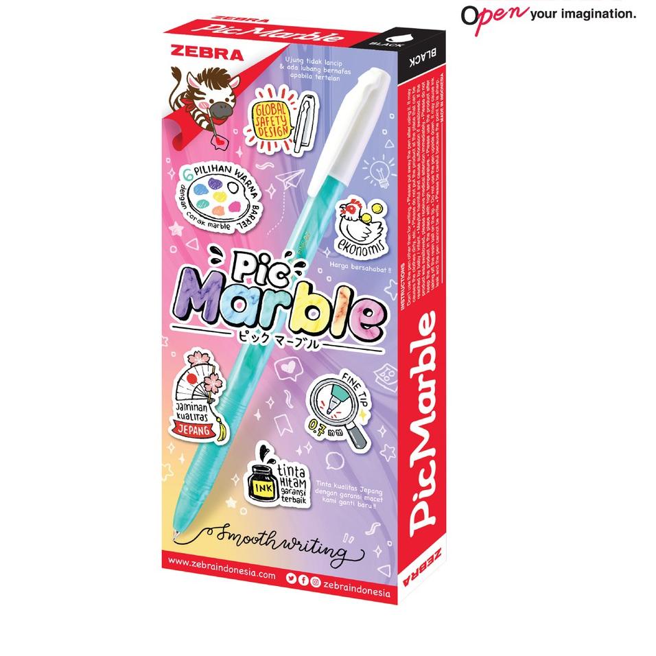 

Serba Untung Zebra Picmarble Semi Gel 0.7mm - isi 12 pcs