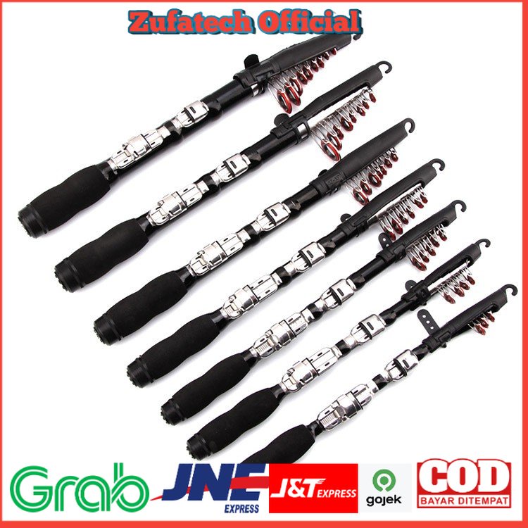 Derui Joran Pancing Portable Telescopic 1.5m / 2.1m - S6 - Black