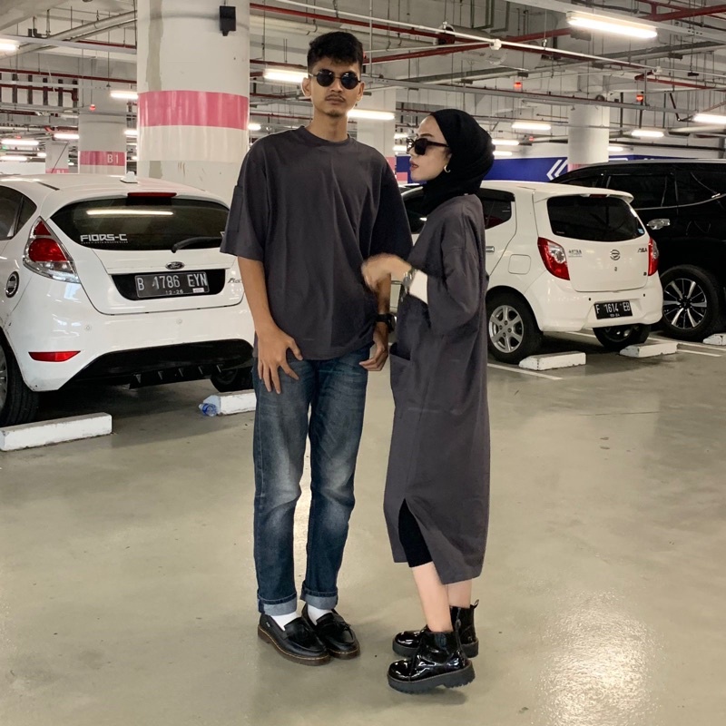 Couple Midi Dress dan Kaos Oversize Baby Terry By Zulabel