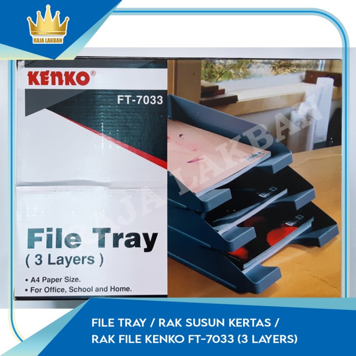 File Tray / Rak Susun Kertas / Rak File Kenko Ft-7033 (3 Layers)