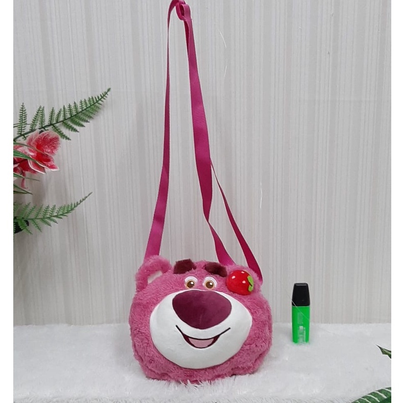 Tas Selempang Anak Perempuan Kuromi Lotso Strawberry Sling Bag/Tas Slempang Lotso