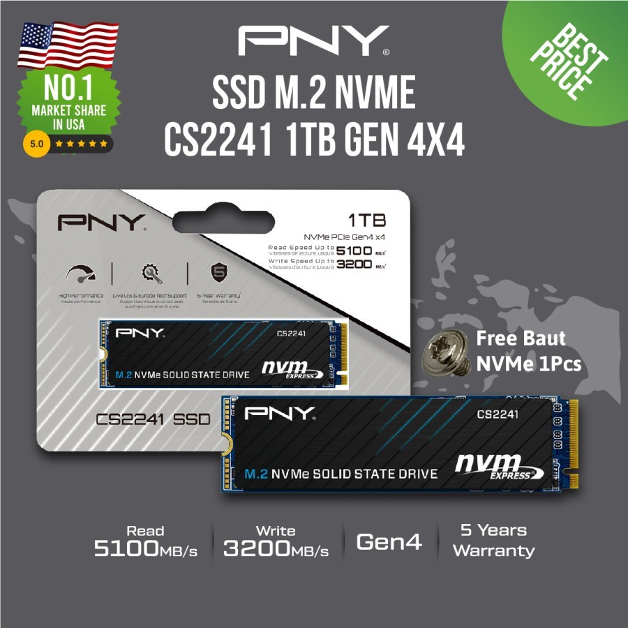 PNY CS2241 M.2 NVME 1TB - Gen4x4