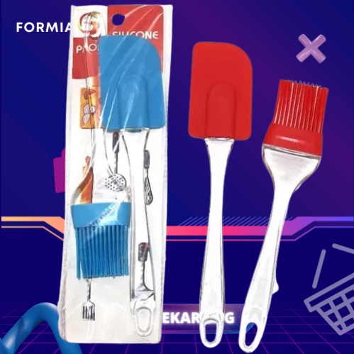 FM - Spatula + Kuas Silikon Jumbo / Spatula Bening Serbaguna