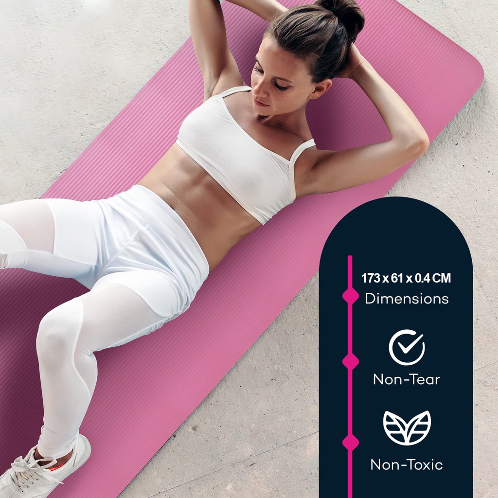 Alas Matras Yoga Mat 4 mm Anti Slip Olahraga Senam Pilates Gym