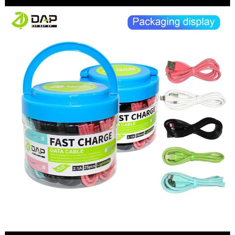 Kabel Dap Micro (DAM100) TYPE C (DAT100) Lightning (DAL100) FAST CHARGING 2.1A DAP CABLE