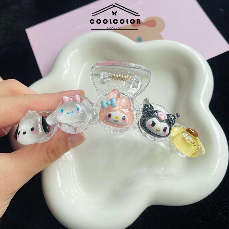 COD❤️Klip Rambut Besar Kulomi Berkedip Halus Transparan Lucu Gadis Klip Rambut Ekor Kuda- cl