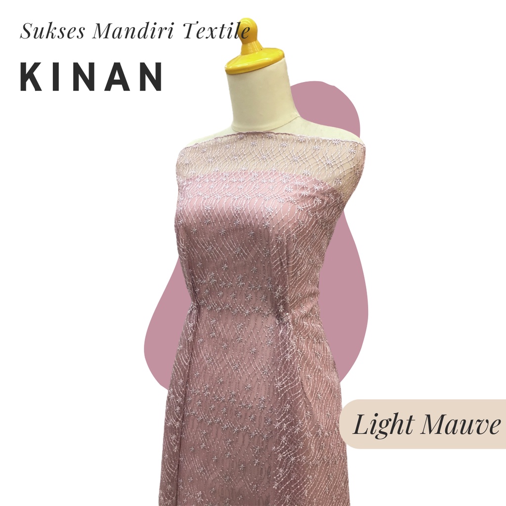 [KINAN] Brukat Tile Premium Mewah Tile Star Warna Light Mauve Pink Lilac Ungu | Harga ½ meter = 50 c