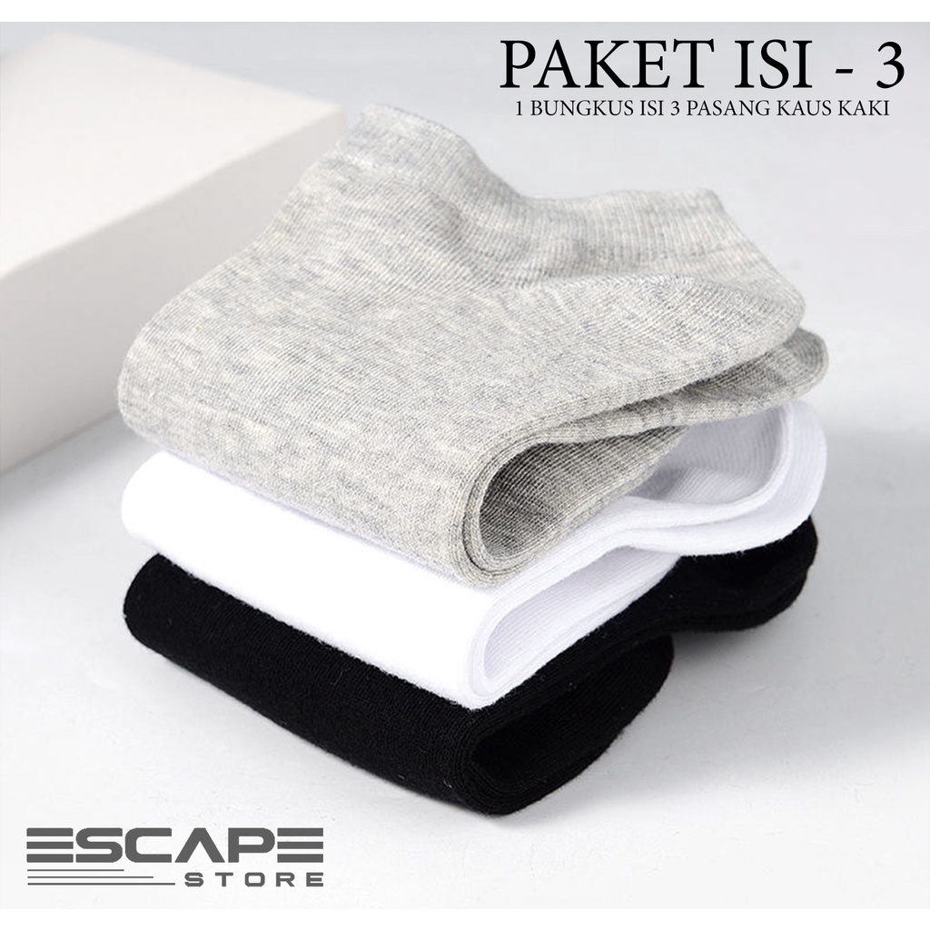 PAKET ISI 3 Kaos Kaki Kaus Kaki Polos Panjang Semata Kaki Murah Pendek Pria dan Wanita Remaja Dewasa Bahan Katun Halus Lembut Bisa Untuk Kaki 36 - 42