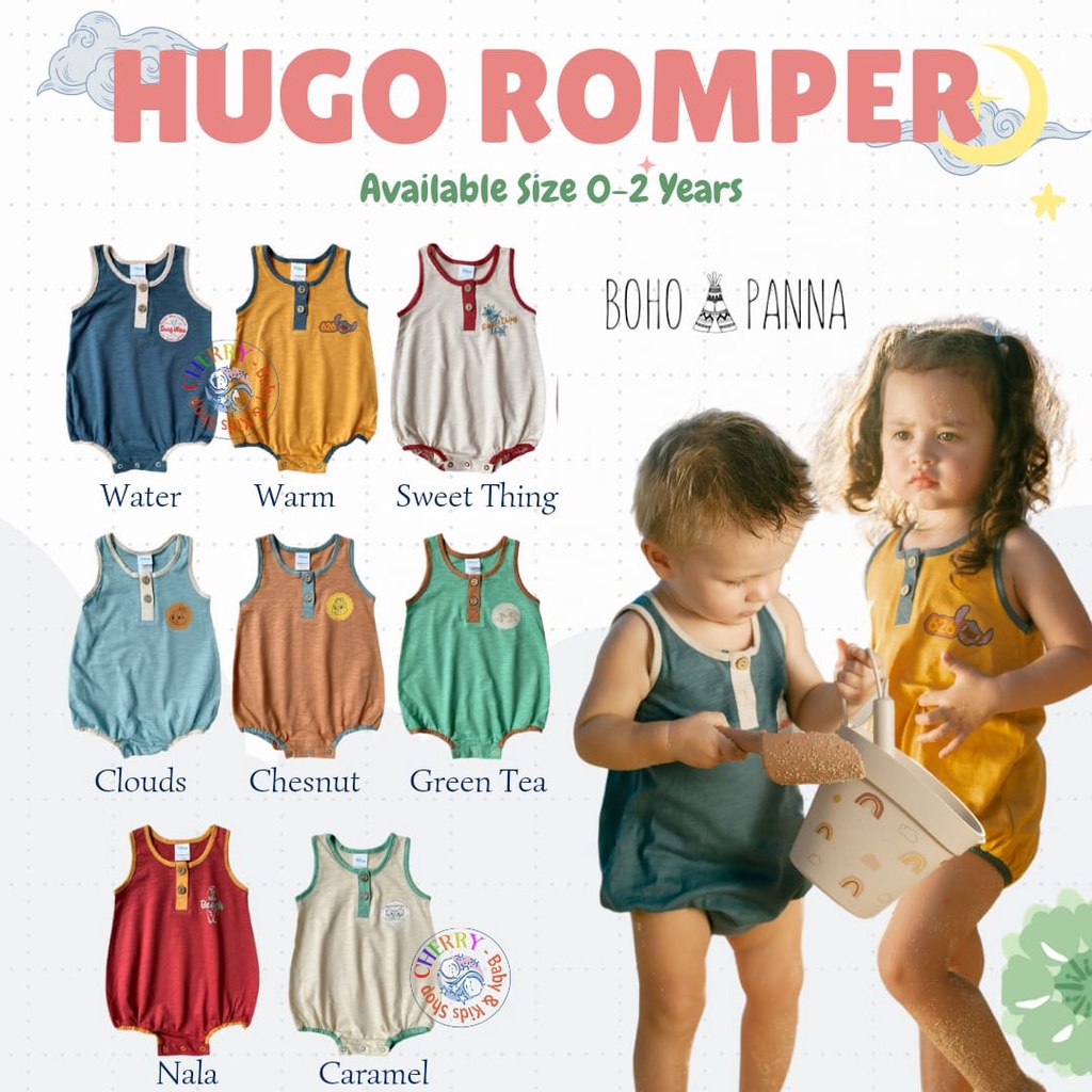 Romper Hugo Romper Stripe Extra Soft 0-6M, 6-12M, 1 Year BohoPanna CBKS