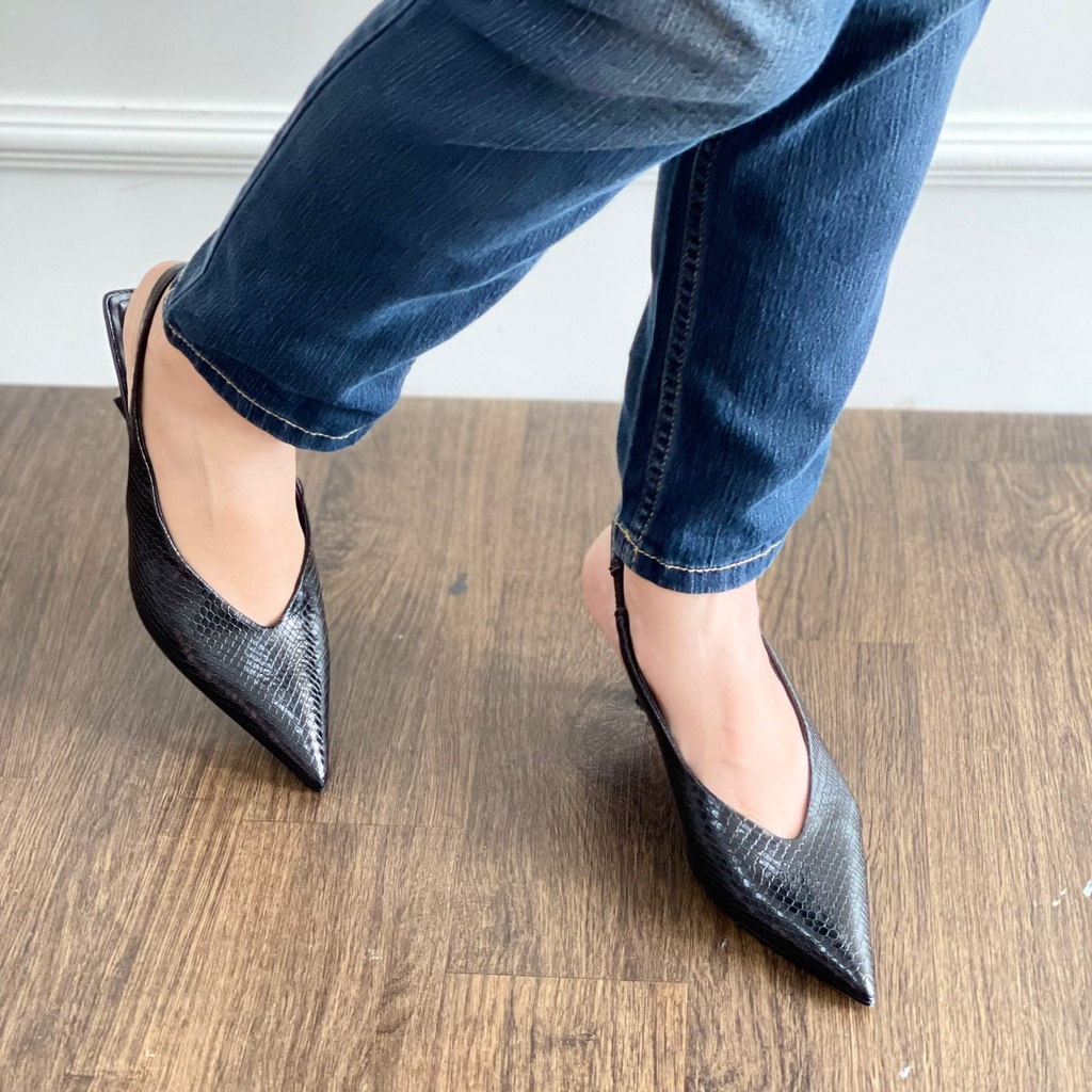 SEPATU WANITA ZS-3802 HEELS 6CM BLACK