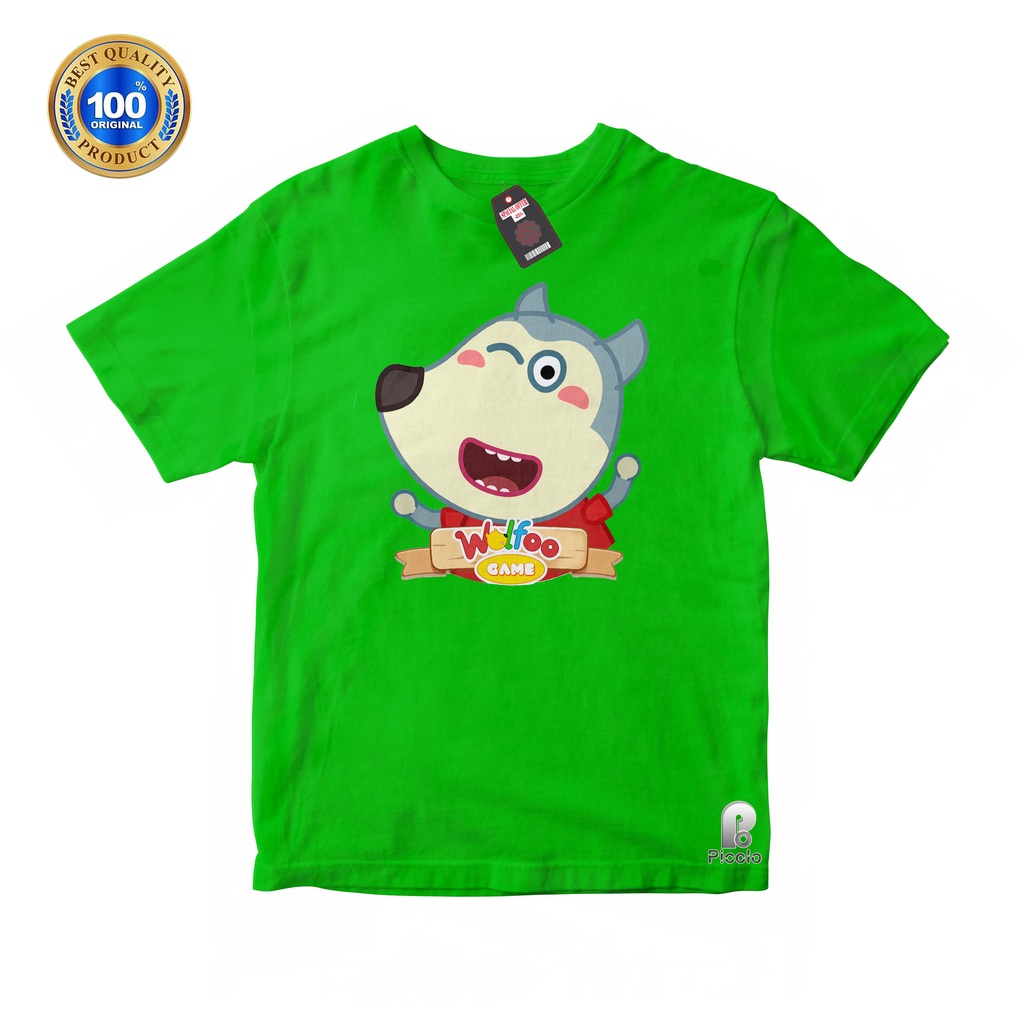 BAJU ANAK KAOS ATASAN ANAK MOTIF WOLFOO UNISEX Bahan COTTUN (FREE NAMA)