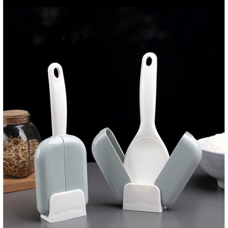 Sendok Nasi Dengan Penutup Otomatis Holder Centong Nasi Anti Lengket Sendok Nasi Rice Cooker Rice Scoop
