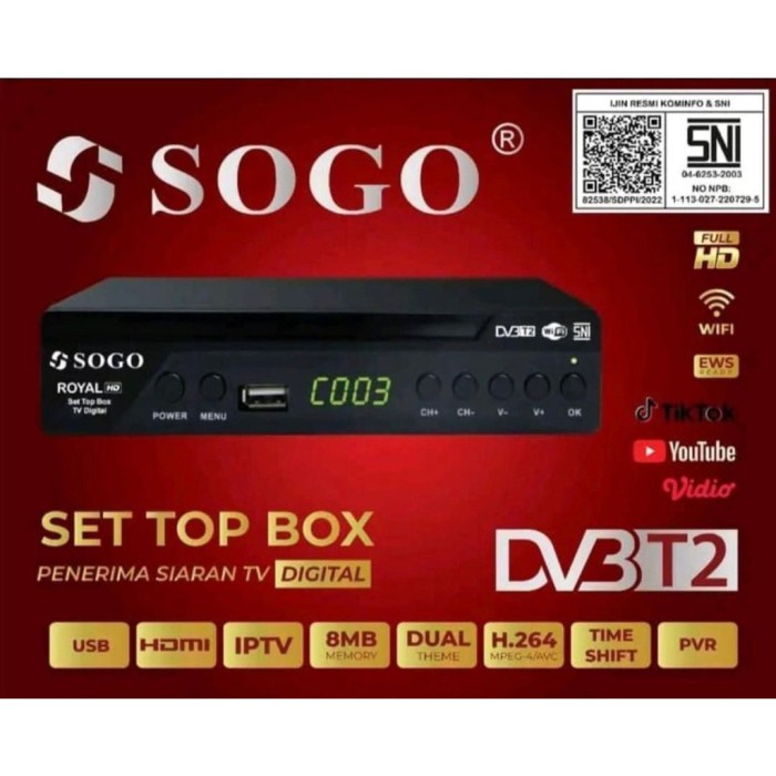 SET TOP BOX SOGO DVBT2 TV DIGITAL