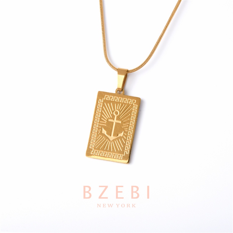 Bzebi Kalung Emas 18k, Kalung Baja Titanium, Kalung Liontin Berlian, Anti Karat, Aksesoris Fashion Wanita, Perhiasan Gaya Korea, Hadiah Ulang Tahun Dengan Box Eksklusif 805n