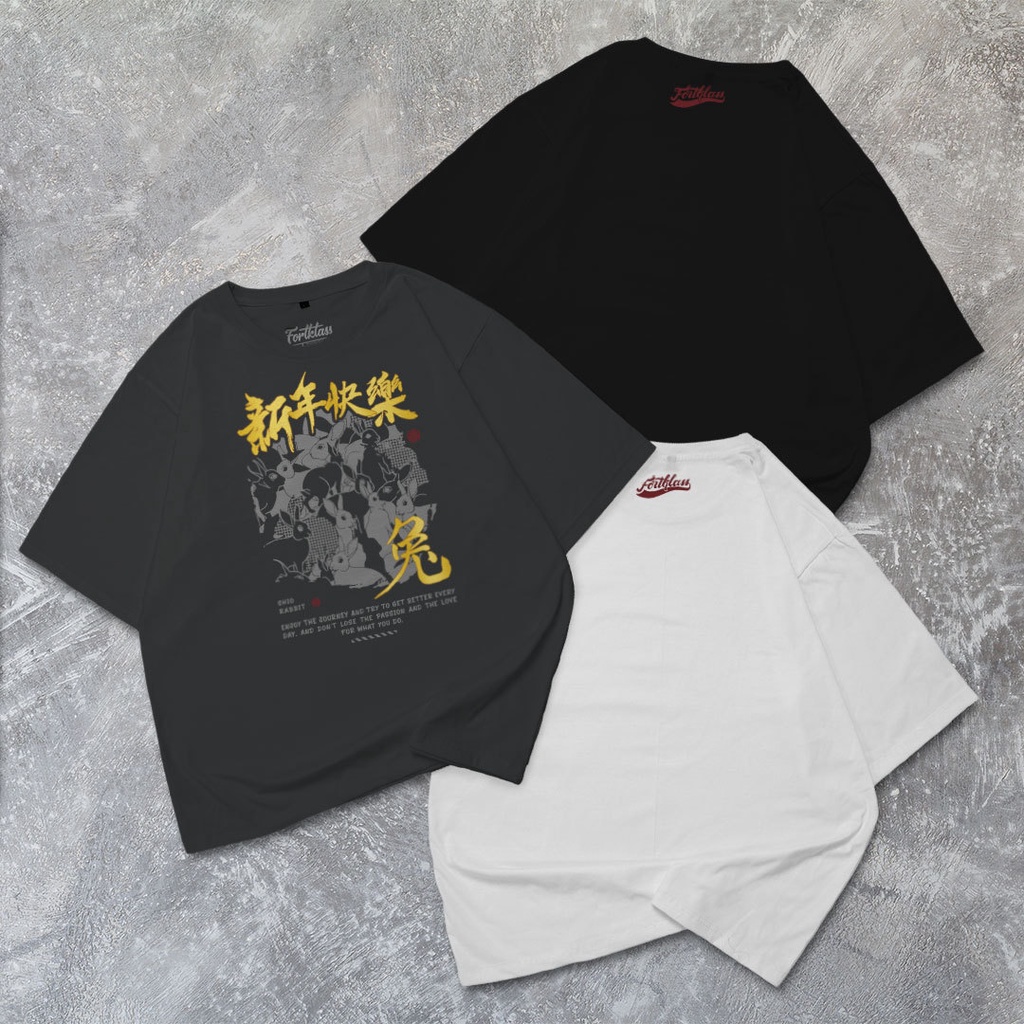 Risrus Apparel Kelinci Kaos Imlek Kaos Oversize Pria Lengan Pendek Kaos Oversized Pria Kaos Jumbo Ka