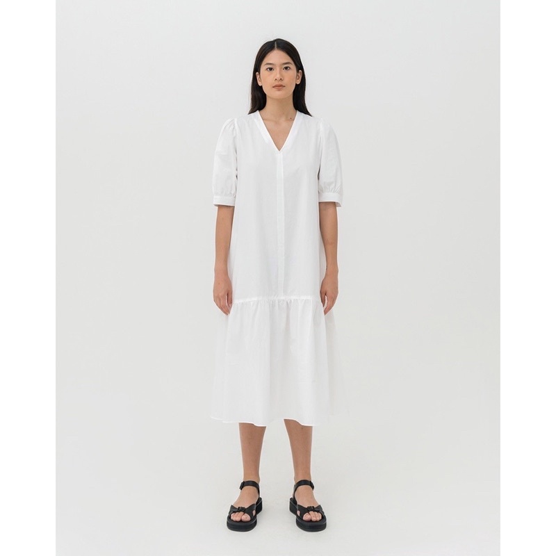 puffy long dress white / puffy dress 3mongkies