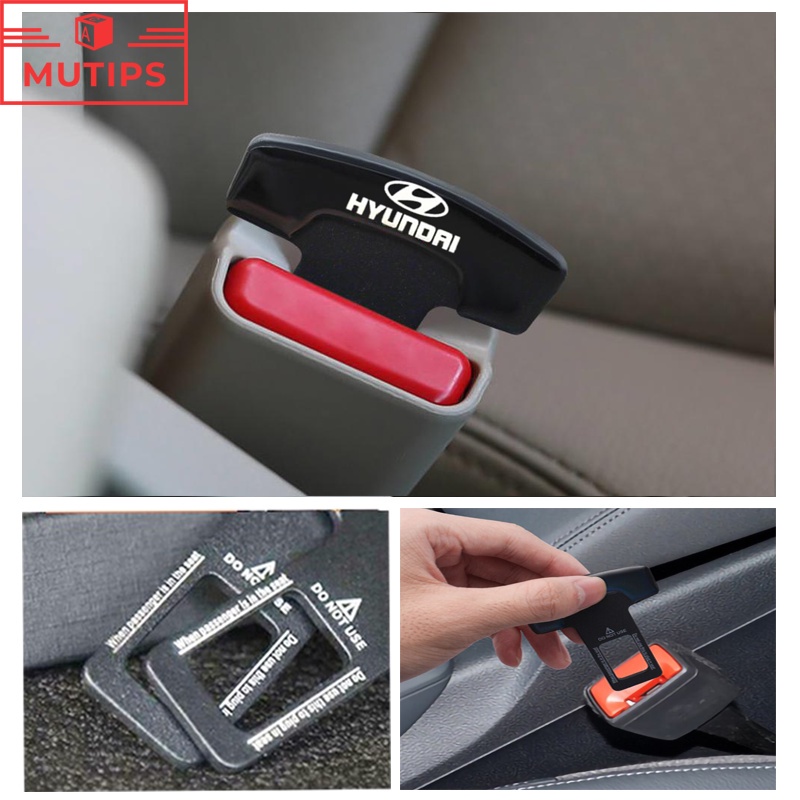 Hyundai 1/2pcs Klip Gesper Sabuk Pengaman Pengaman Mobil Metal Hard Plug Alarm Stopper Menghilangkan Suara Untuk i20 Trajet H1 i10 Kona Getz Aksen Atoz Santa Fe