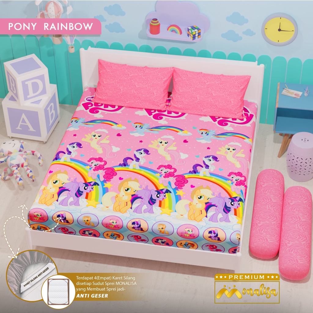 Monalisa Premium Sprei Uk 160/180 - Pony Rainbow