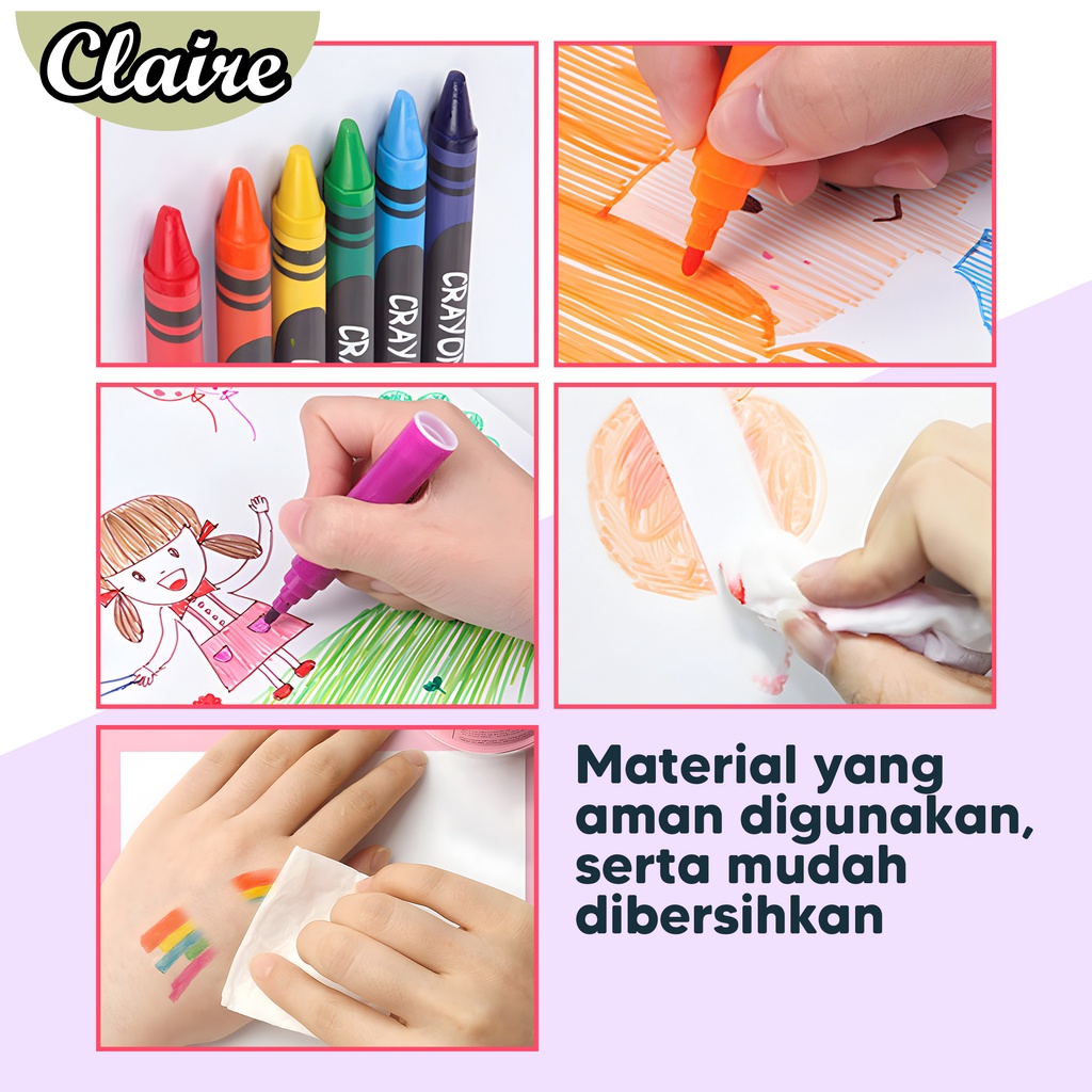 Set Art / Crayon Set 208pcs / Krayon Mewarnai Anak 208pcs / Pensil Warna Set 208pcs