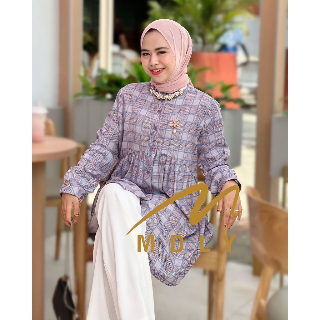 MDLY Baju kemeja atasan wanita Helua Tunik