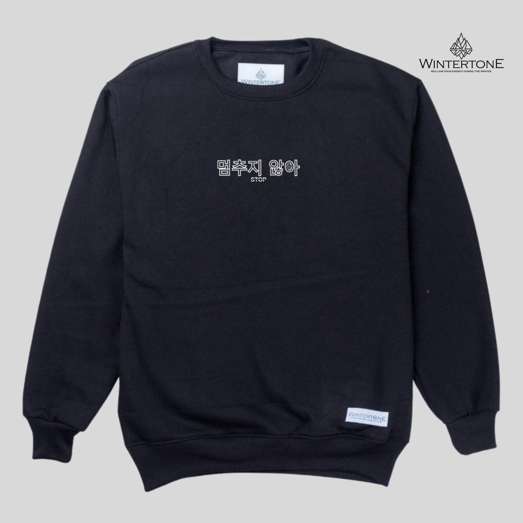 Crewneck Pria Distro Original WINTERTONE Sweater Crweneck Korea Series Cowok Oblong Lengan Panjang Sablon Print Streetstyle WNTRN Unisex Cwo Cwe Couple