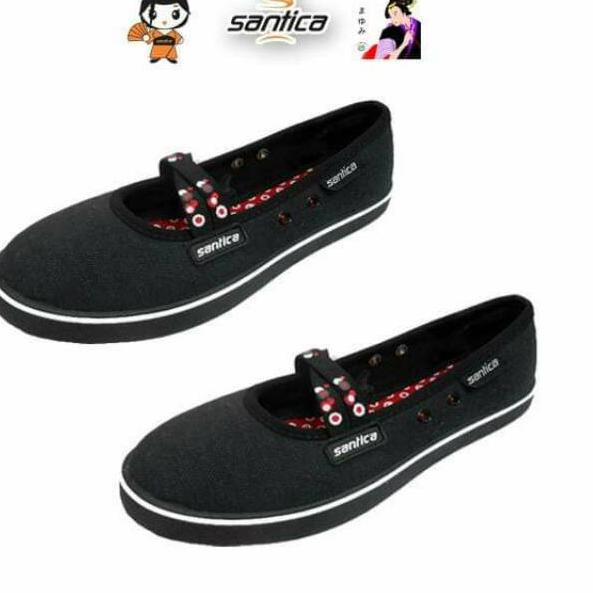CUCI GUDANG Sepatu flat slip on anak-remaja-dewasa perempuan SANTICA JOLIN HITAM # 858