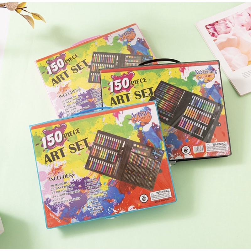 

( KKM ) Crayon Art Set 150 Pcs / Crayon Art Set / Cat Air Watercolor / Peralatan Gambar Lukis /