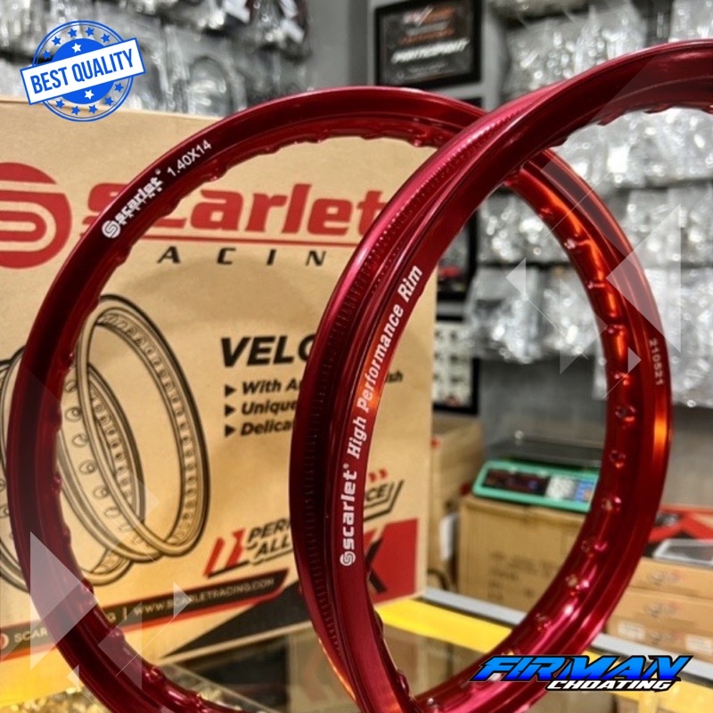 Ring velk rim velk scarlet racing merah 14x160 dan 14x140 (Sepasang)