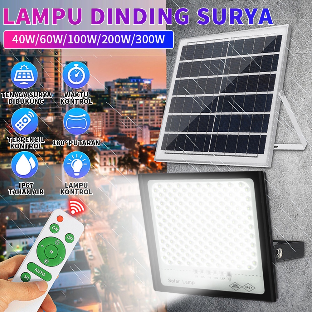 Ditingkatkan 100W Lampu Jalan Tenaga Surya Solar Cell Panel Surya  Lampu emergency lampu taman lampu lampu dinding lampu tenaga surya lampu tenaga matahari lampu taman lampu outdoor lampu taman dinding lampu