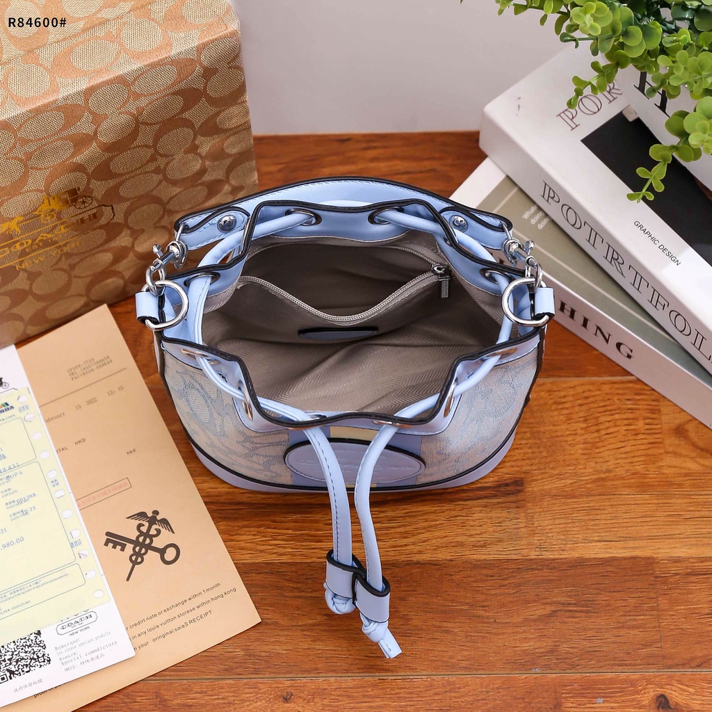 Coa Dempsey Bucket Signature Bag's Silver Hardware R84600