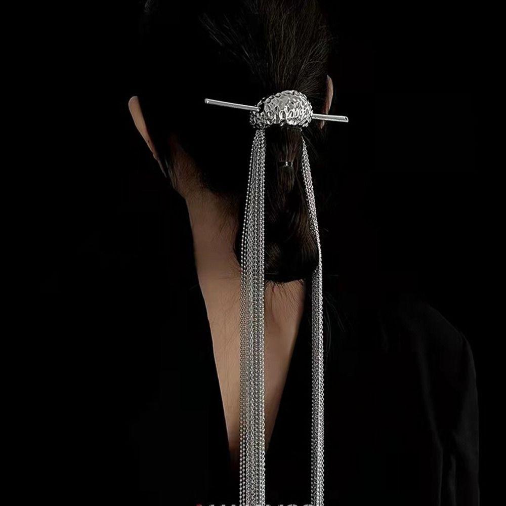 Agustina Panjang Rumbai Jepit Rambut Antik Berlebihan Sederhana Wanita Fringe Cheongsam Ponytail Hias Jepit Rambut Logam Gaya Cina Hiasan Kepala
