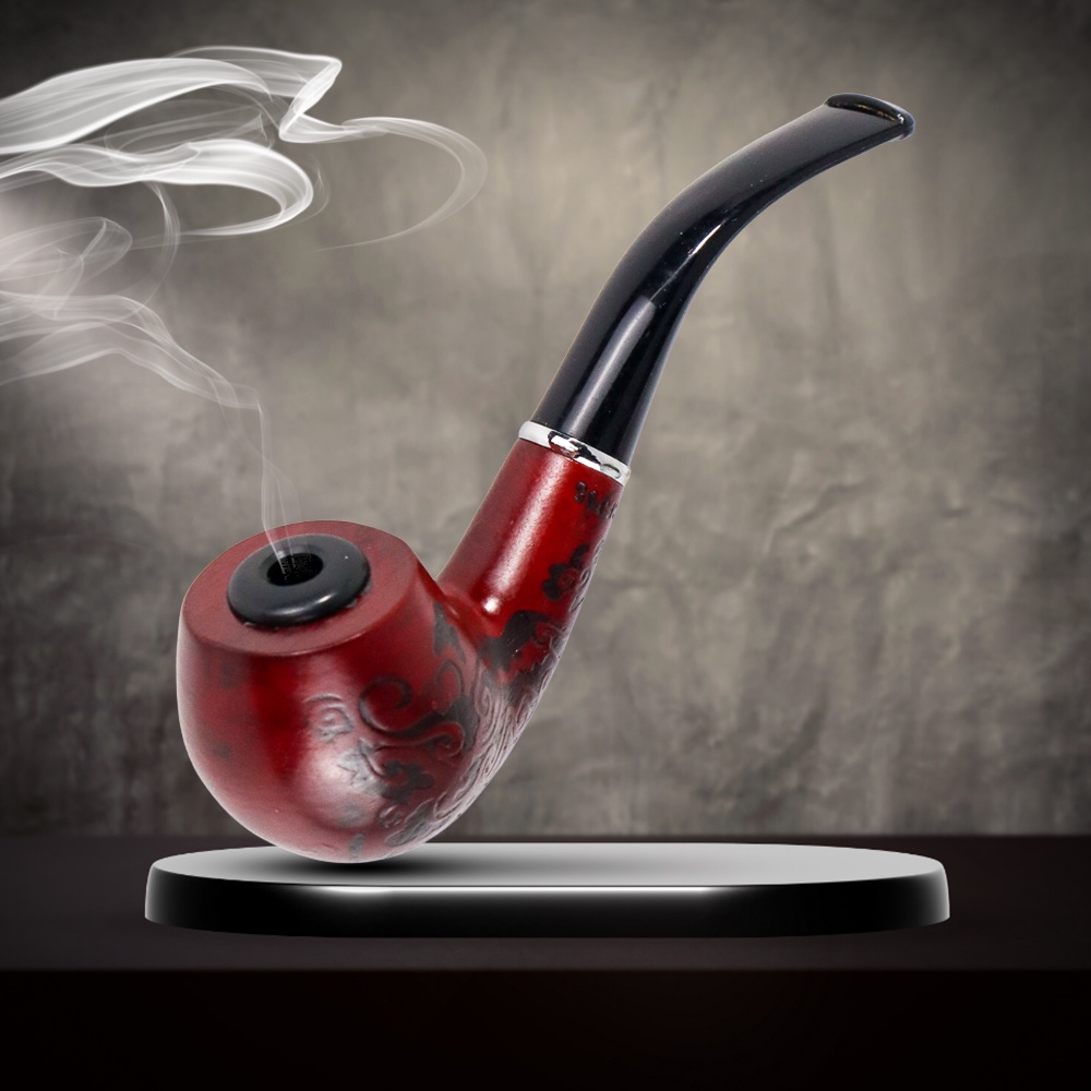 Pipa Rokok Kayu Ukiran Klasik material kayu