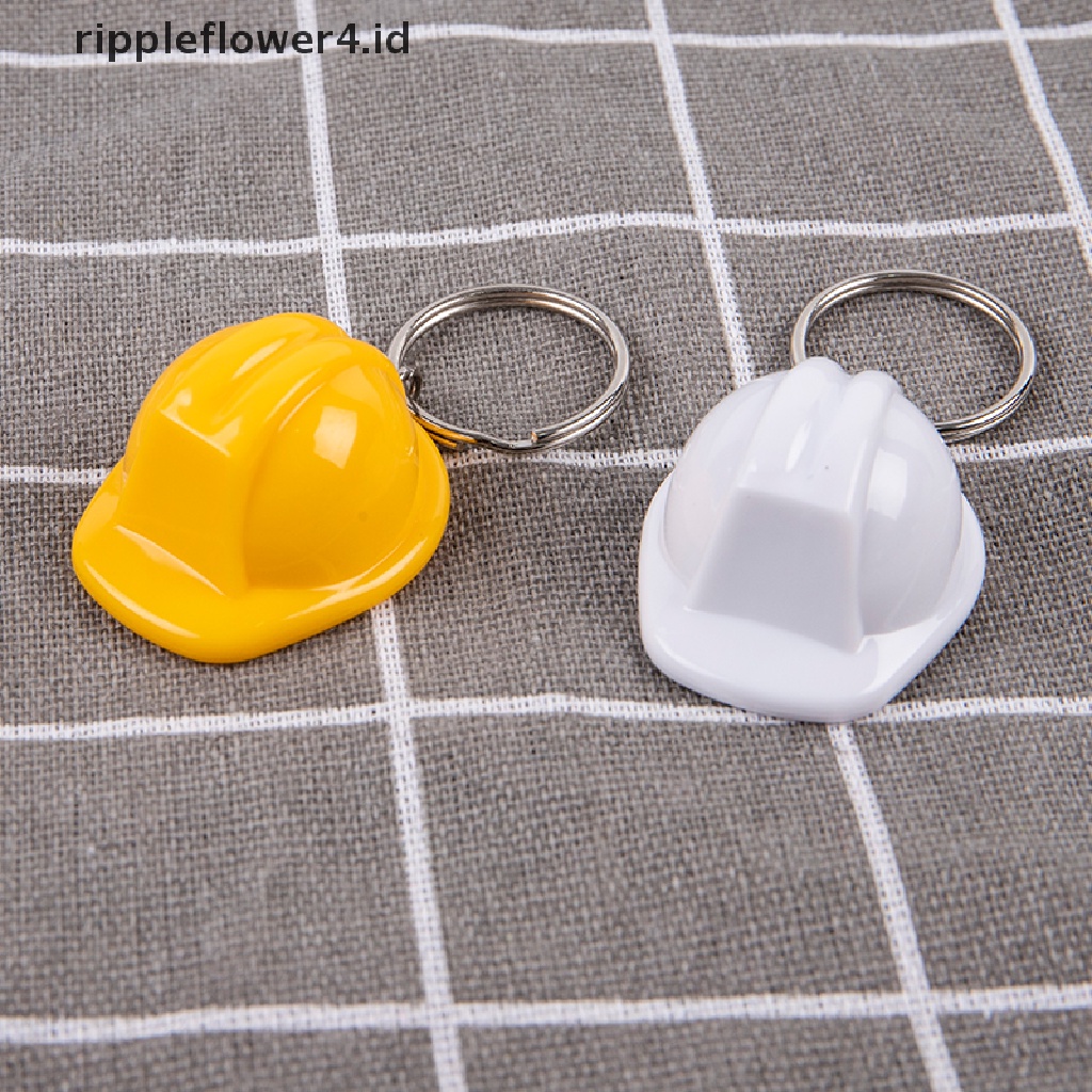 {rippleflower4.id} Helm Topi Keras Gantungan Kunci Liburan Kreatif Helm Safety Keying Perhiasan Hadiah~