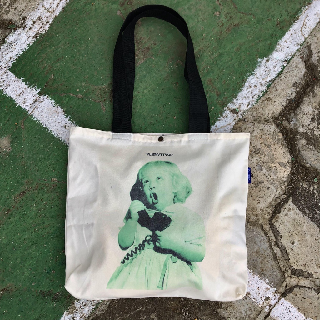 Tas Tote Bag - Alien Attack Hello
