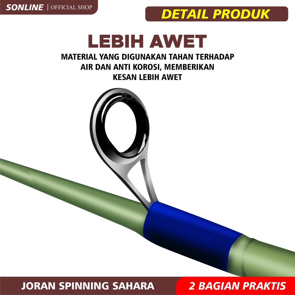 SONLINE- Joran Pancing Model Transparan 1.00m - 1.50m Joran Pancing Bahan Fiber Solid Cocok buat Udang Super Lentur Joran SAHARA