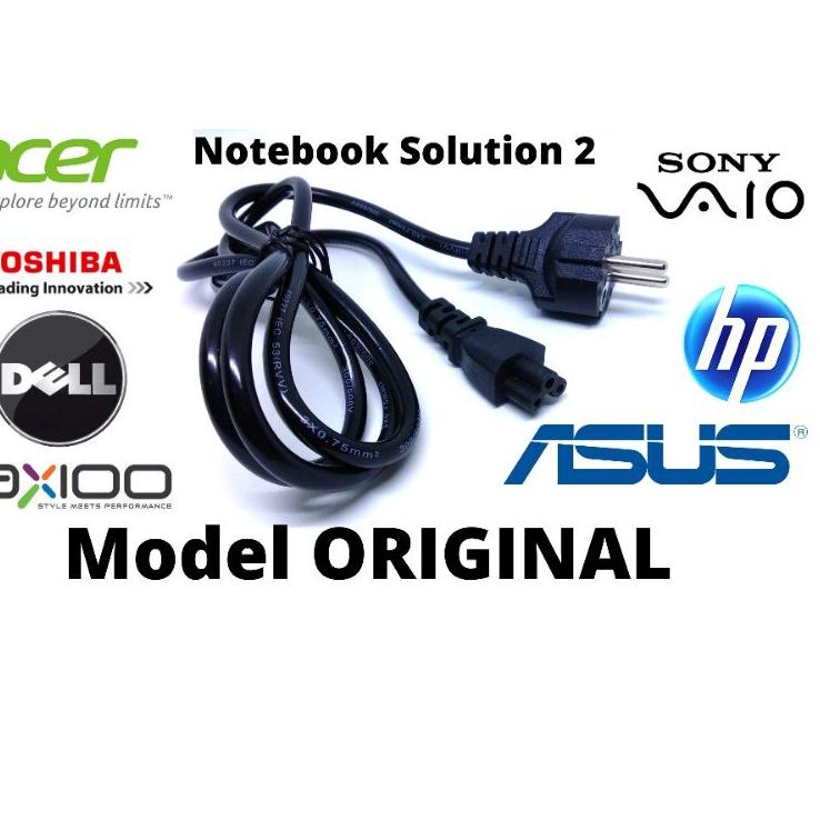Borong Untung Kabel power laptop adaptor colokan 3 lubang Model ORIGINAL