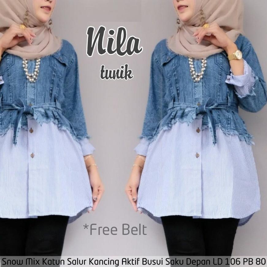 Trend MELDY NILLA TUNIK JEANS SNOW MIX KATUN SALUR BR