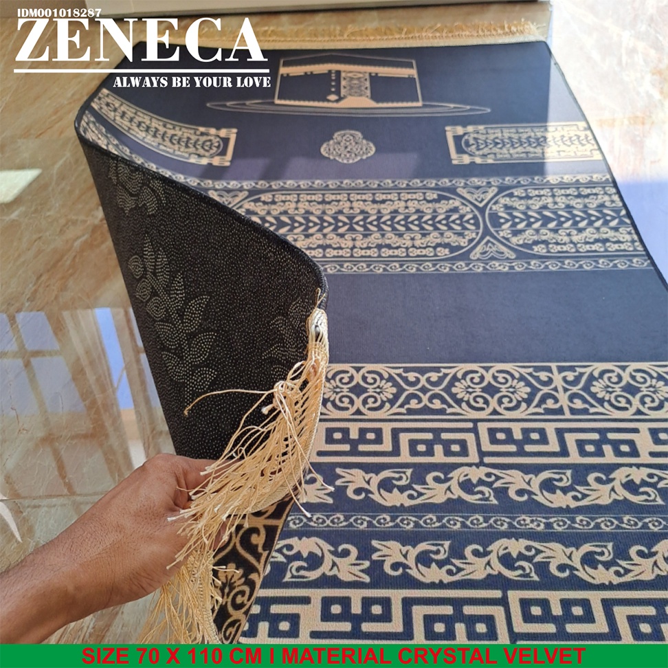 Zeneca Sajadah Turki Premium Print 3D Bahan Crystal Velvet Ukuran 70 x 110cm Kualitas Tinggi