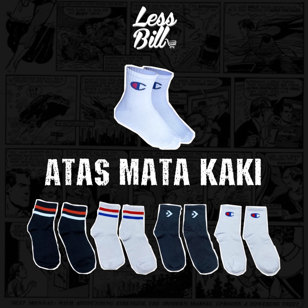 Kaos kaki Sedang diatas mata kaki untuk kerja atau sekolah unisex