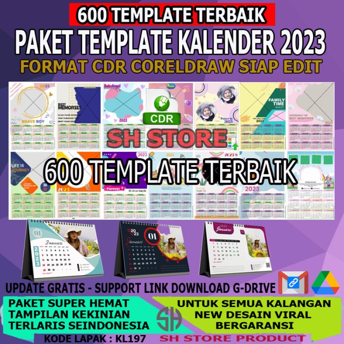 

✨NEW✨ - TEMPLATE 600 KALENDER 2023 KOLEKSI DESAIN MODEL DINDING DUDUK 3 & 4