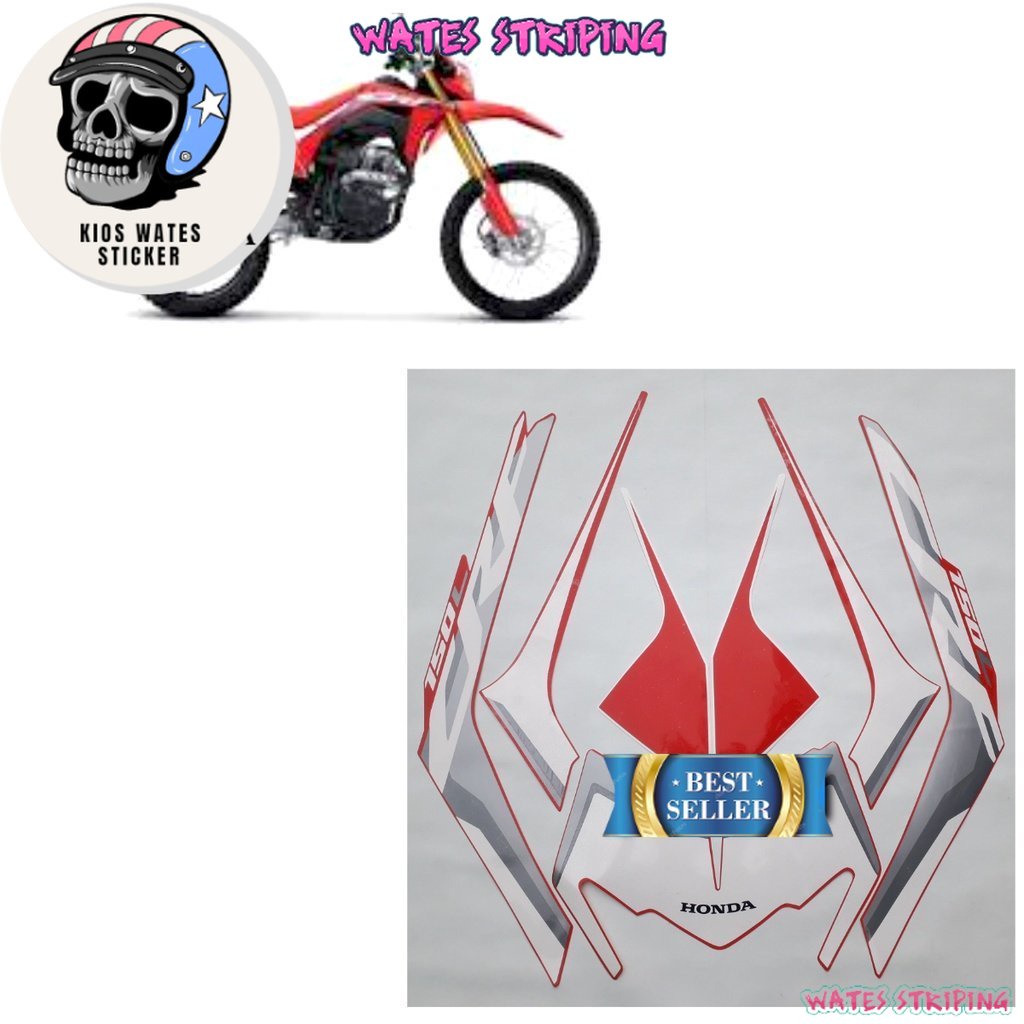 Striping Decal Polet Sticker Honda crf 150 r 2021 merah putih list body standar berkualitas termurah