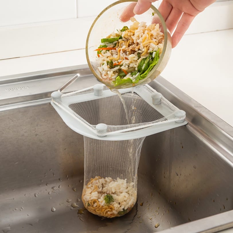 drainer net kitchen sink gantungan holder saringan jaring sisa makanan sampah makanan ampas teh sudu