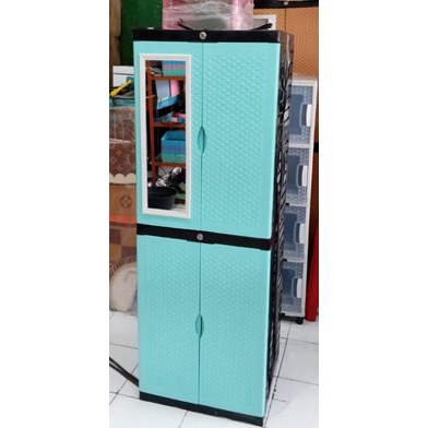 Lemari plastik diva mini kaca susun 4