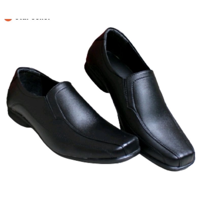 Sepatu Pantofel Hitam Pria Sepatu Pantopel Fantofel Kulit sentetis sepatu Kerja pria Formal