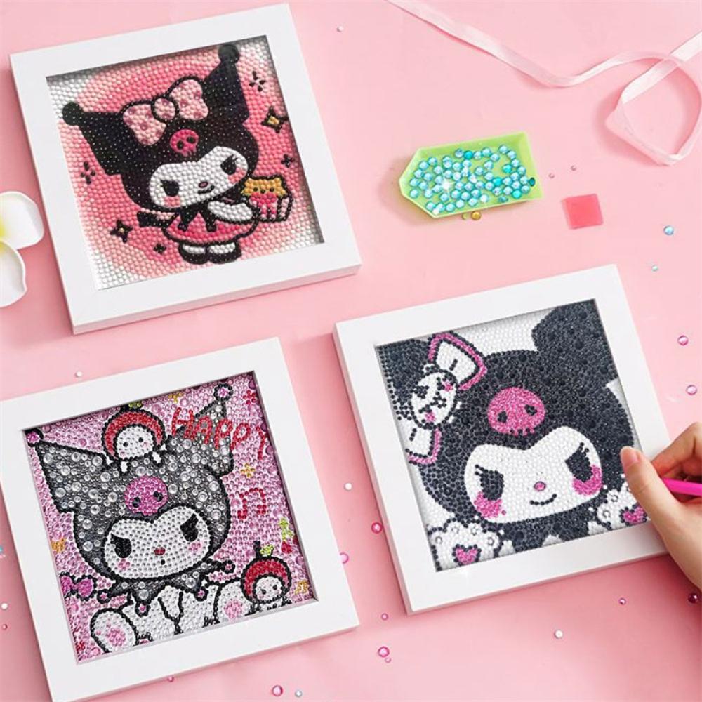 Timekey 18 * 18cm DIY Berlian Lukisan Kit Kartun Sanrio Cinnamoroll Kuromi Mosaik Gambar Kerajinan Seni Hobi Pixel Lukisan Dekorasi Rumah M3O3