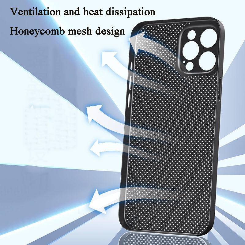 IPHONE Casing Pendingin Bahan Mesh Untuk Iphone14 13 12 11 Pro Max Plus Cover Penghilang Panas Breathable Cooling Case