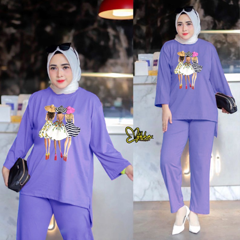 FF SETELAN TUNIK WANITA HIJAB COLABORATION BAHAN BABYTERY IMPORT 06
