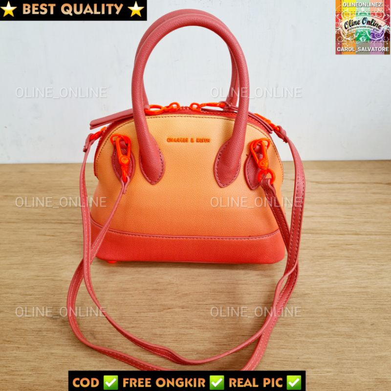 [oline_online] 12.22 tas harmonee gradasi colorful orange sunset holographic pink beige cream green blue harmoni ck harmony dome satchel small mini size bag shoulder bag