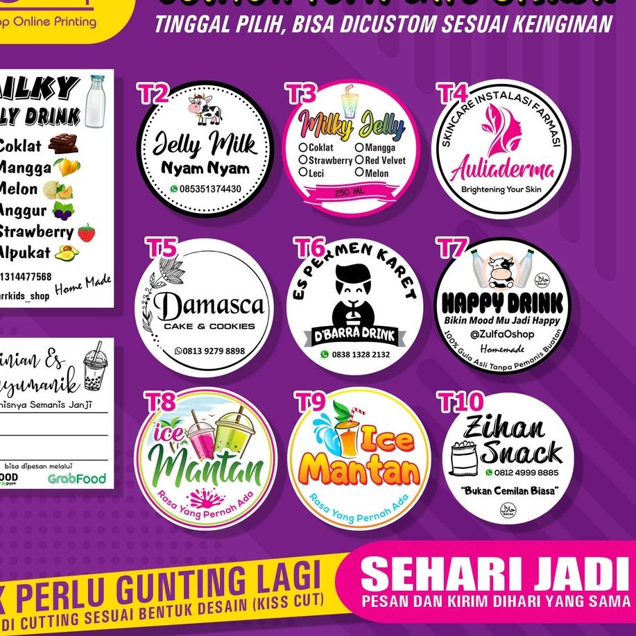 

[PRODUK 7EPBK] CETAK STIKER LABEL PRODUK KEMASAN A3+. STIKER VINYL CUTTING GLOSSY/MATTE 9RN